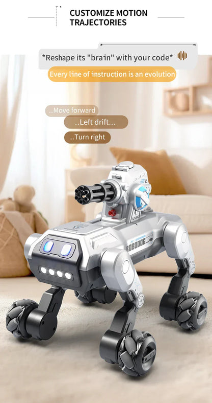2026 New Intelligent Mechanical Dog With Gesture Induction Can Walk And Sing Dog Spray Control Electric Pet Dog Toys Kids Gifts